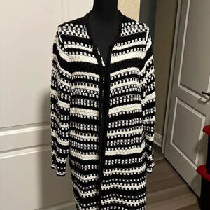 Chico’s black and white cardigan